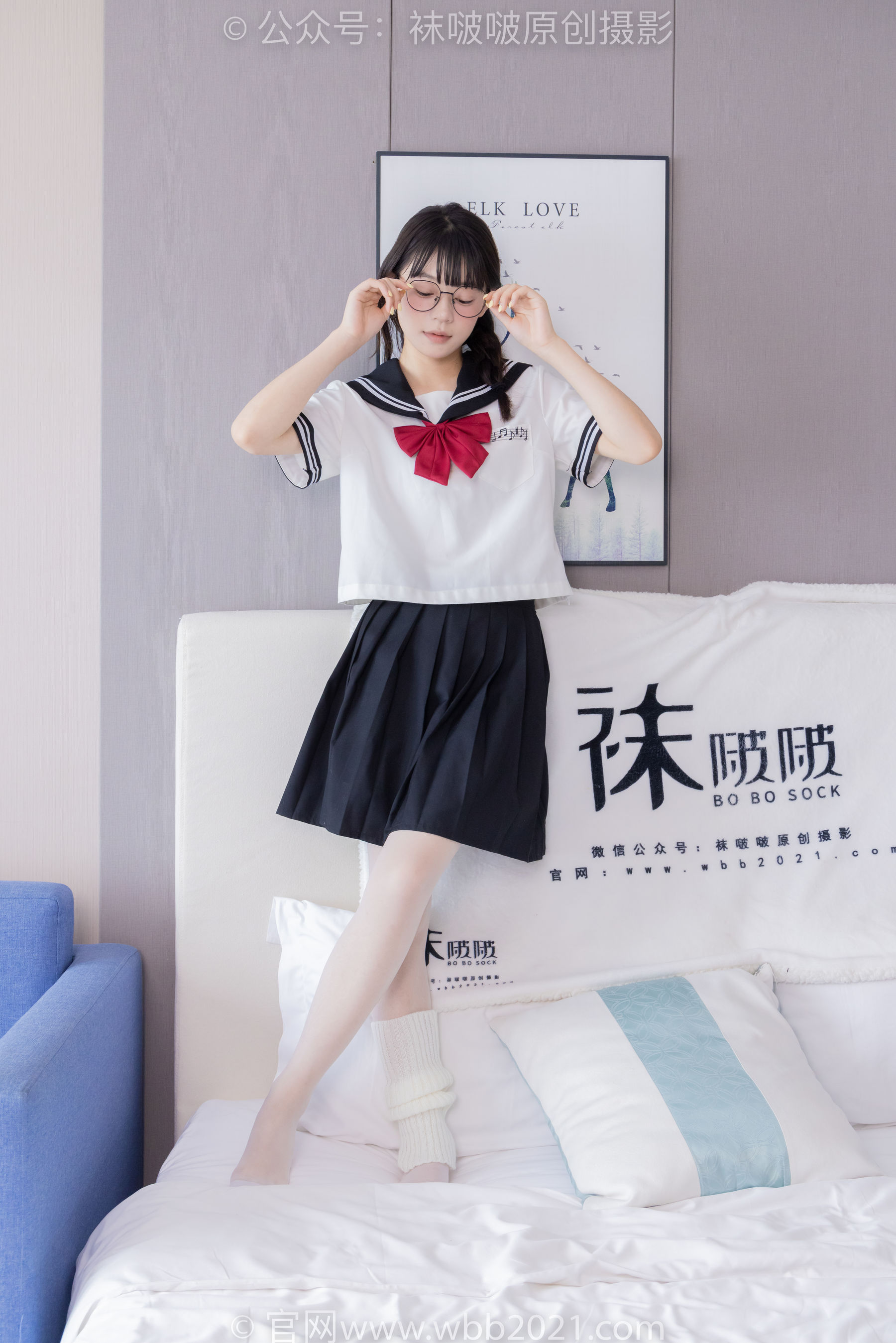 BoBoSocks袜啵啵 No.548 糯米 - 运动鞋、堆堆袜套、薄白丝、jk制服