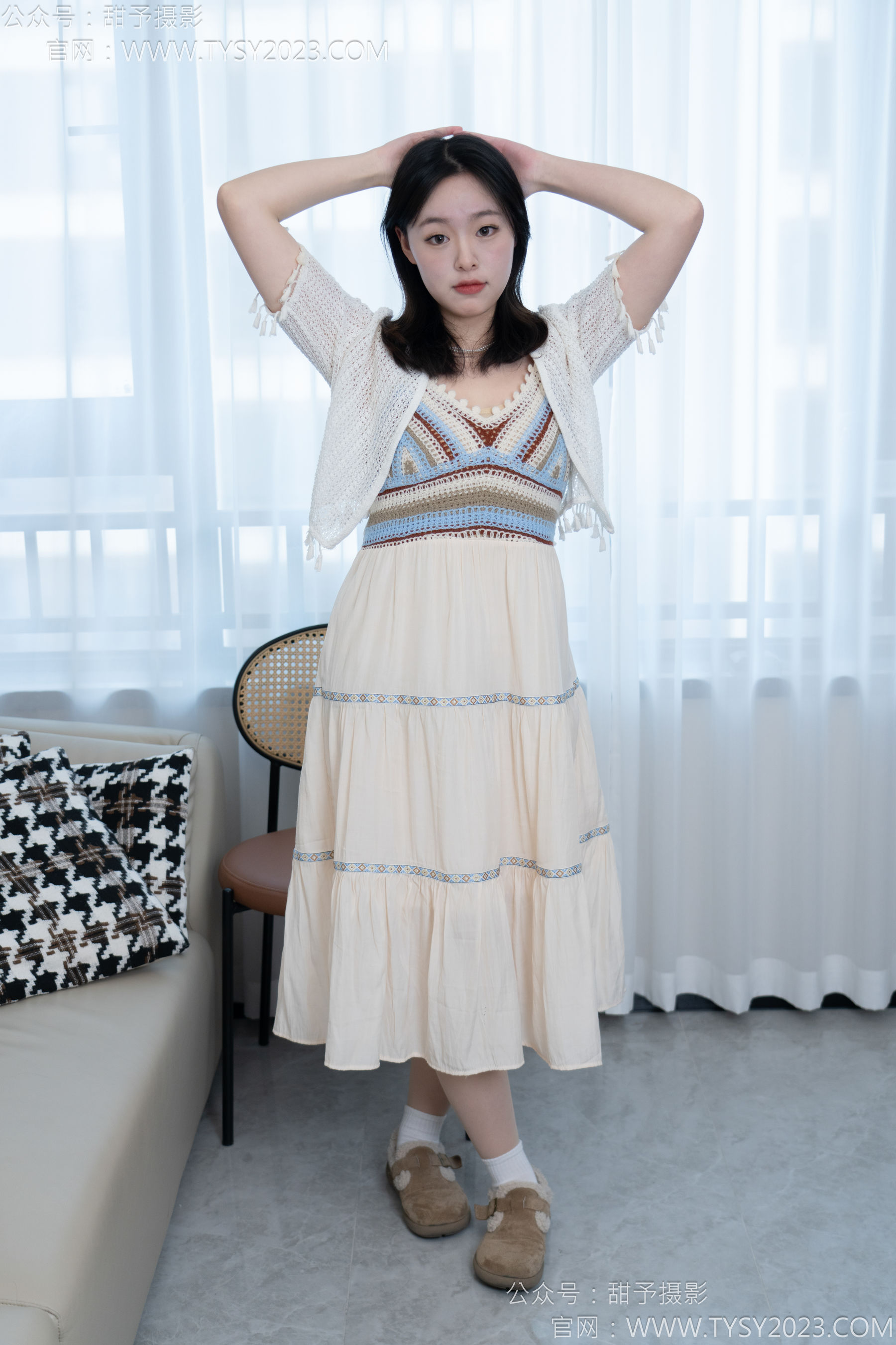 甜予摄影 No.173 小葵 - 棉鞋、白棉袜、薄肉丝