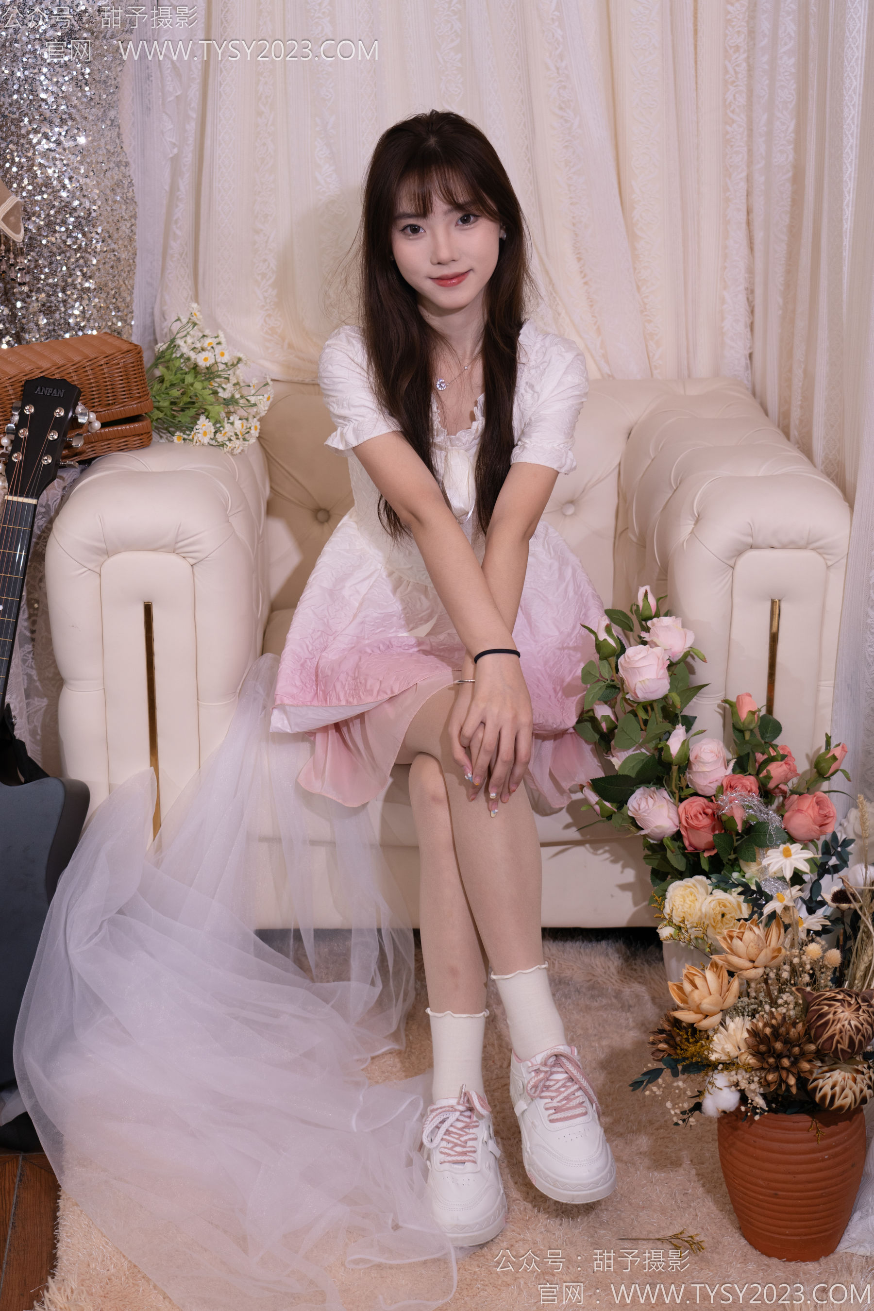 甜予摄影 No.177 璇璇 - 板鞋、白棉袜、薄肉丝