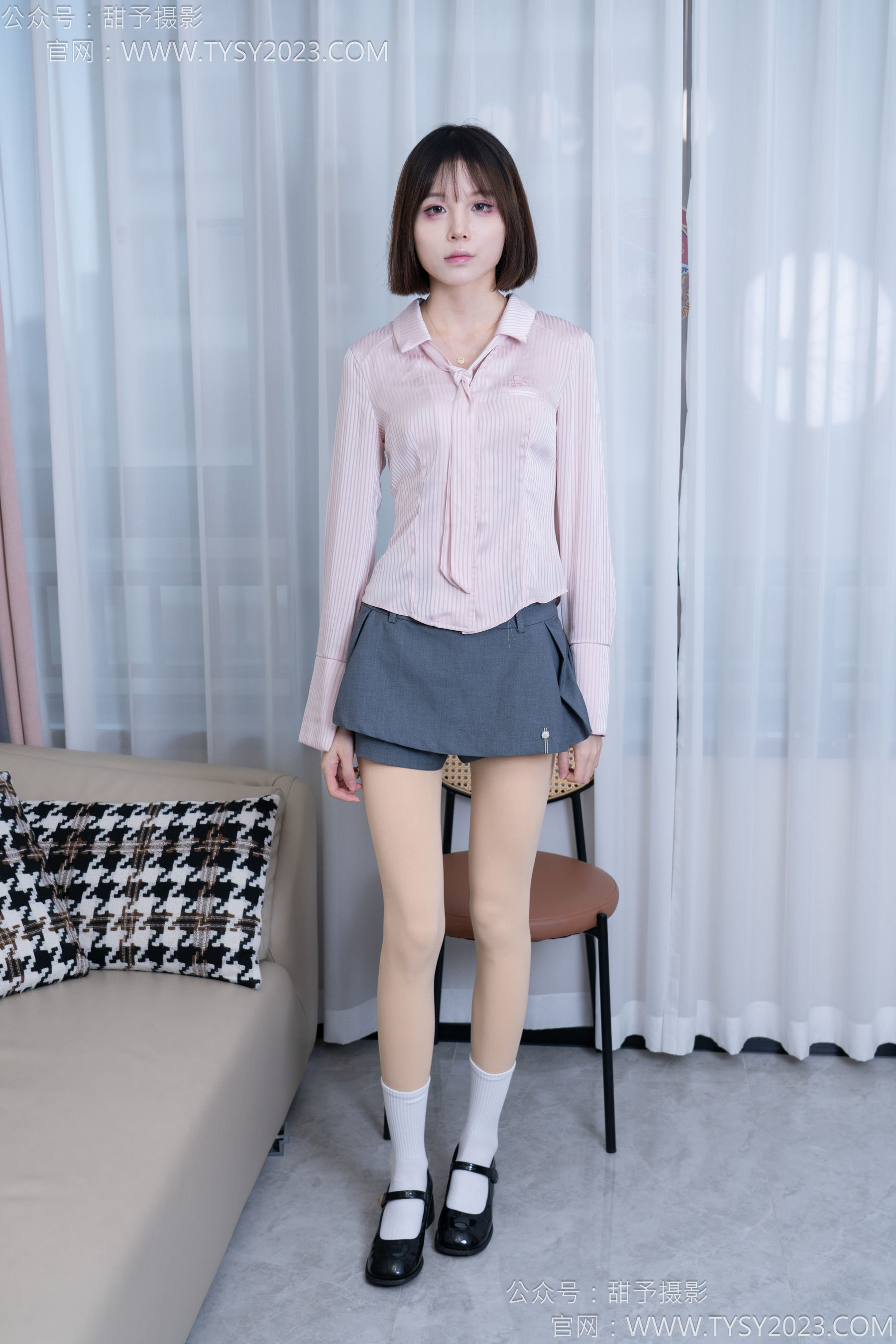 甜予摄影 No.185 珞珞 - 皮鞋、白棉袜、厚肉丝