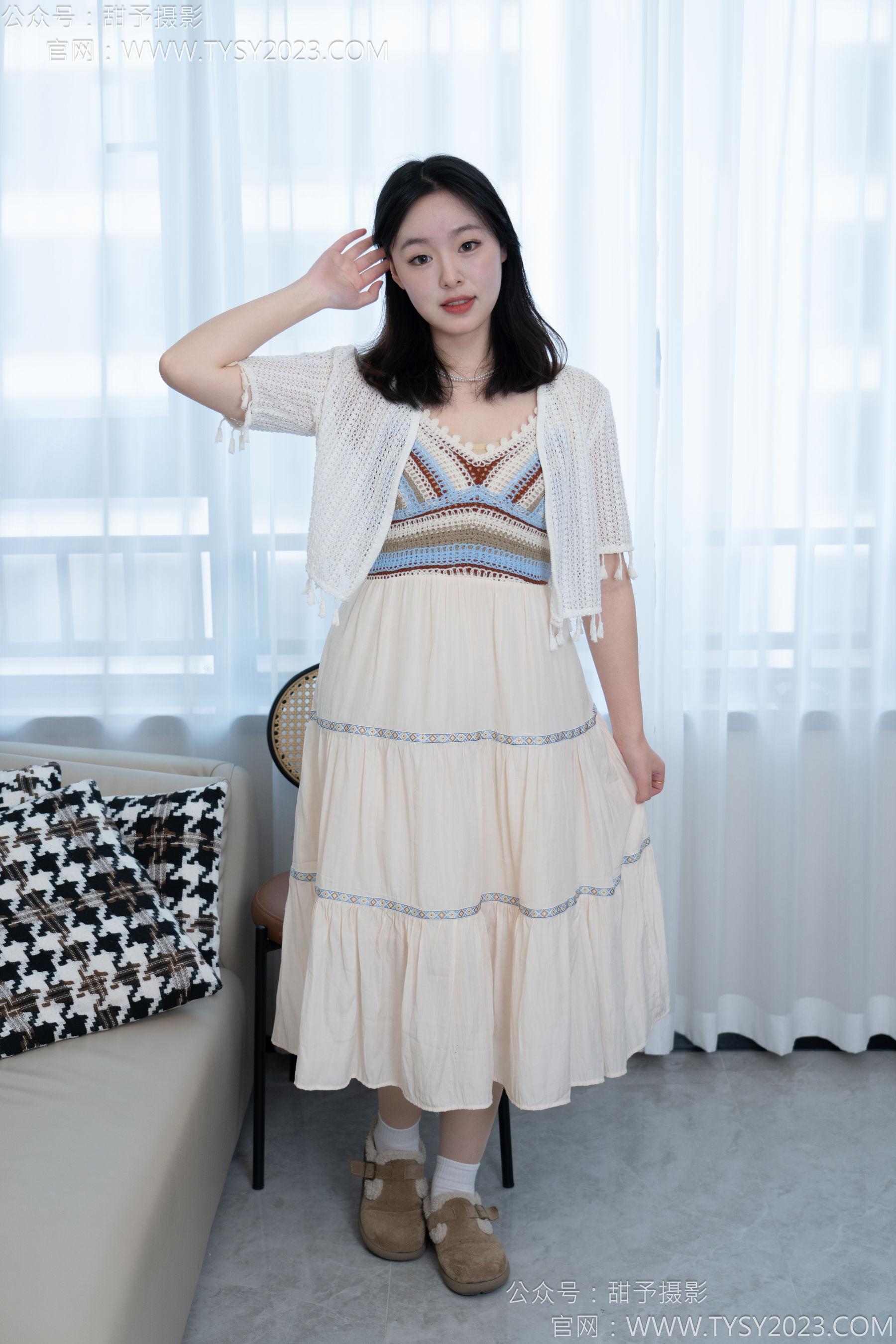 甜予摄影 No.173 小葵 - 棉鞋、白棉袜、薄肉丝