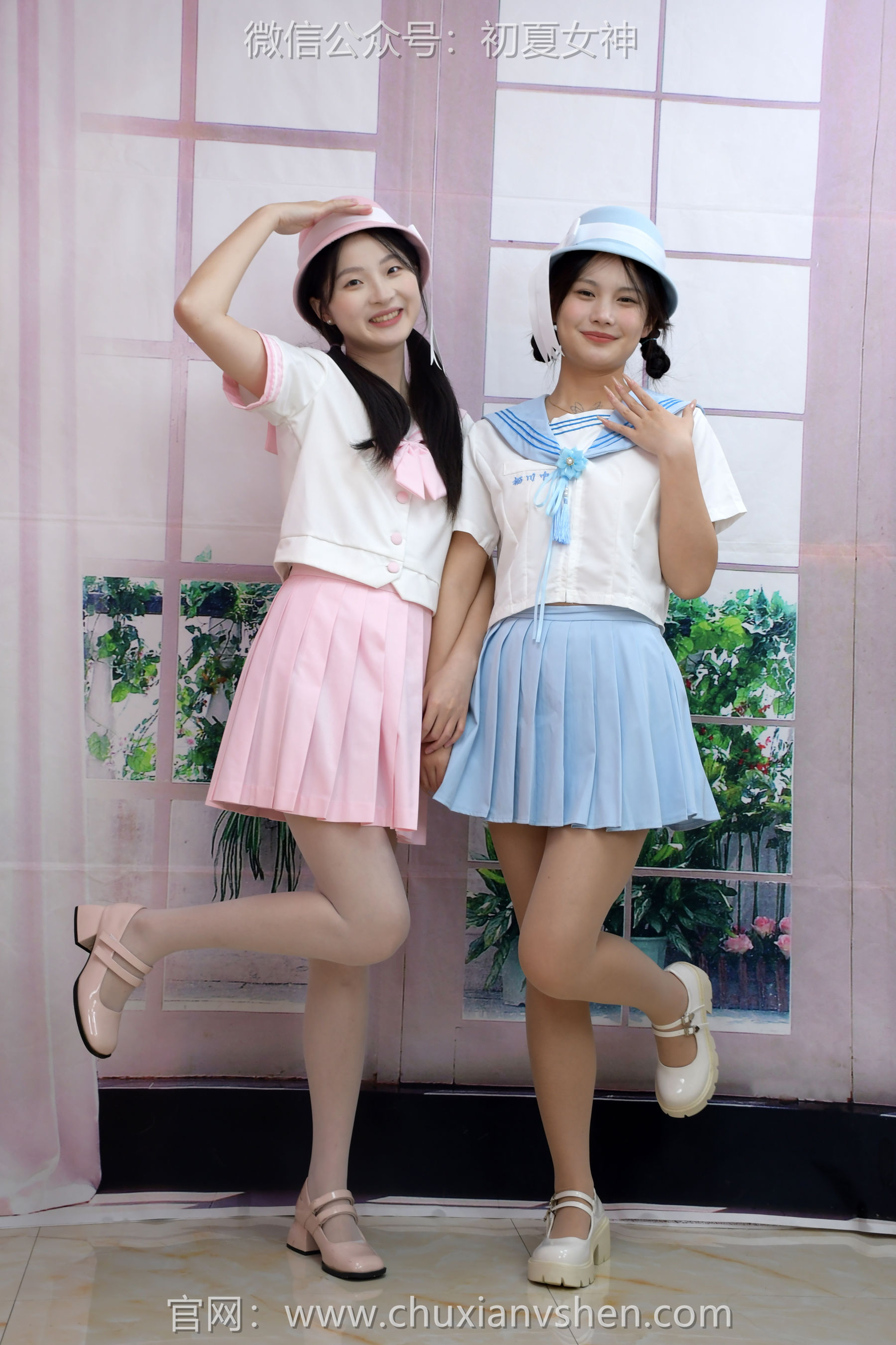 初夏女神 No.292 安妮&幺幺 粉蓝双花