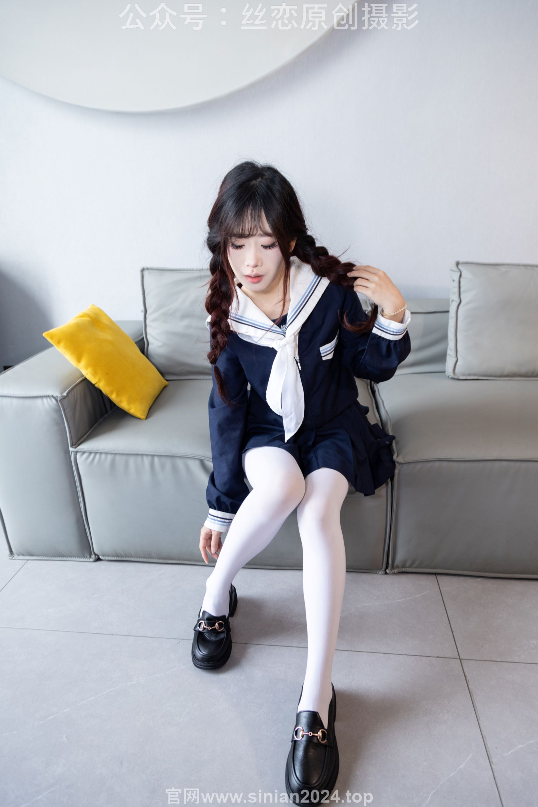 丝恋摄影 No.001 小梦 - 乐福鞋 厚白丝