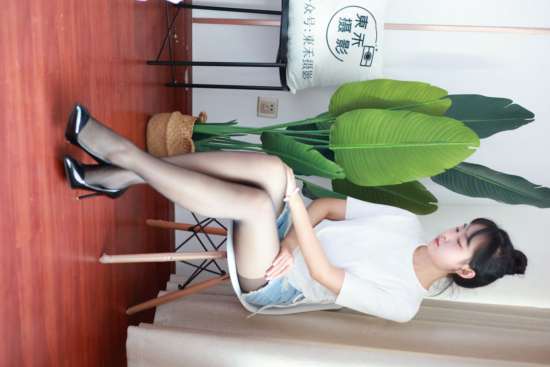 三禾摄影 No.012 牛仔热裤 高跟 长丝