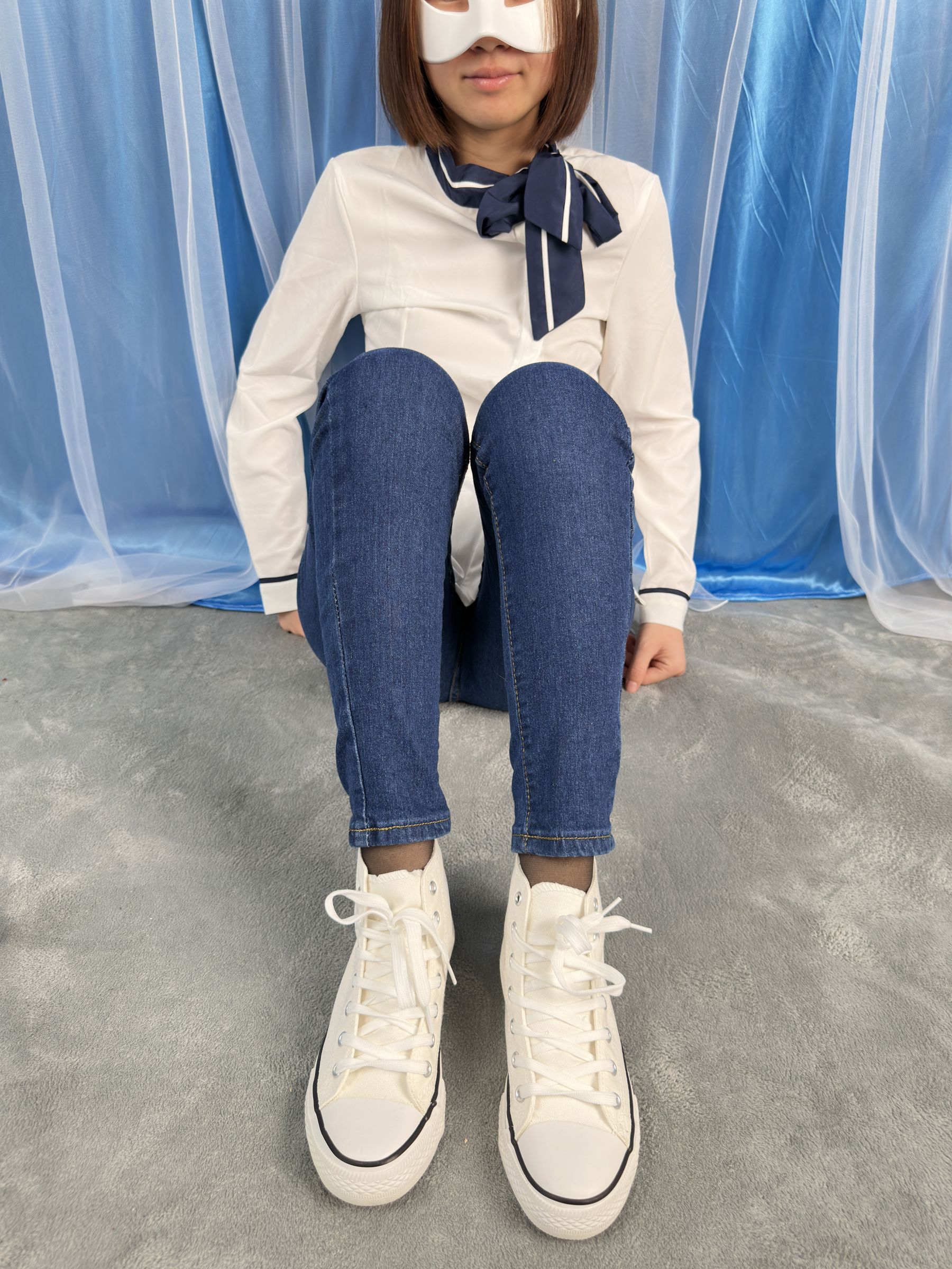 三禾摄影 No.024 牛仔裤里丝 帆布鞋 高跟