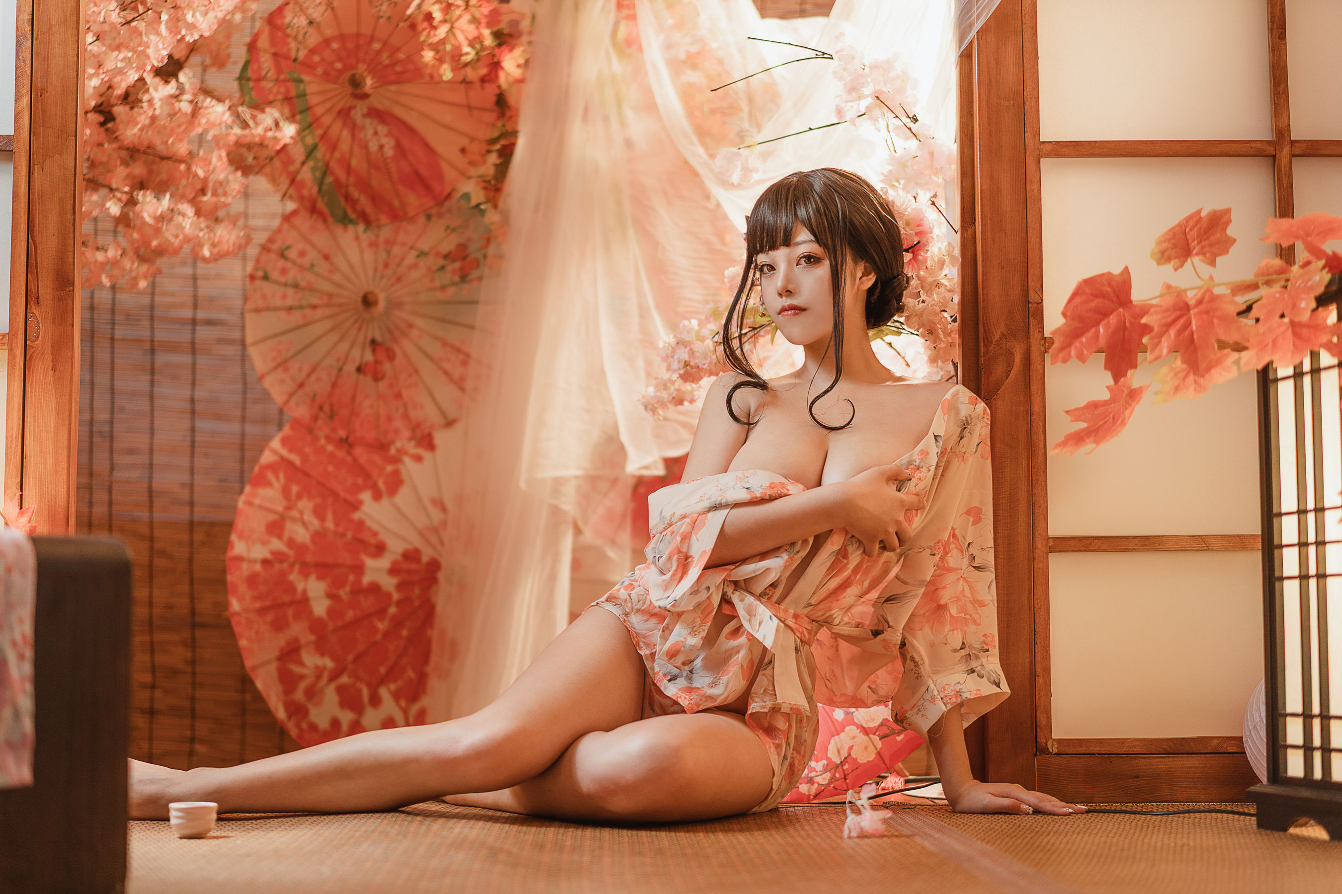 [网红COSER写真] 萌系小姐姐蜜汁猫裘 - 浴娘2